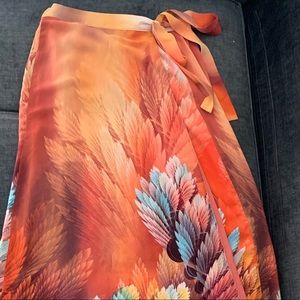 Wrap around long floral skirt